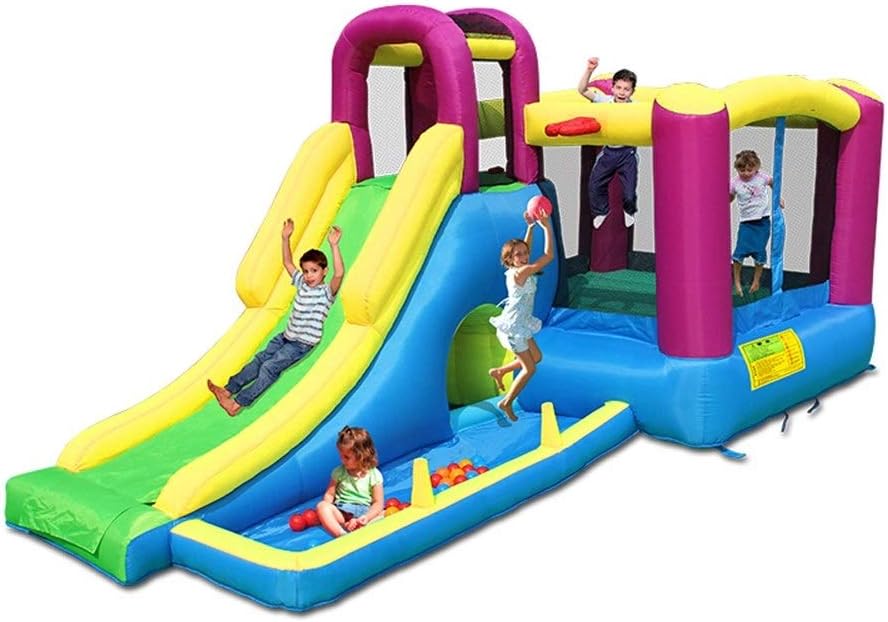 Kids Bouncy Castle Kids Inflatable Castle House Kids Party Bouncy House With Commercial Grade Air Blower Included For Children Inflatable Bouncer ( Color : Inflatable Castle , Size : 485x230x223cm )