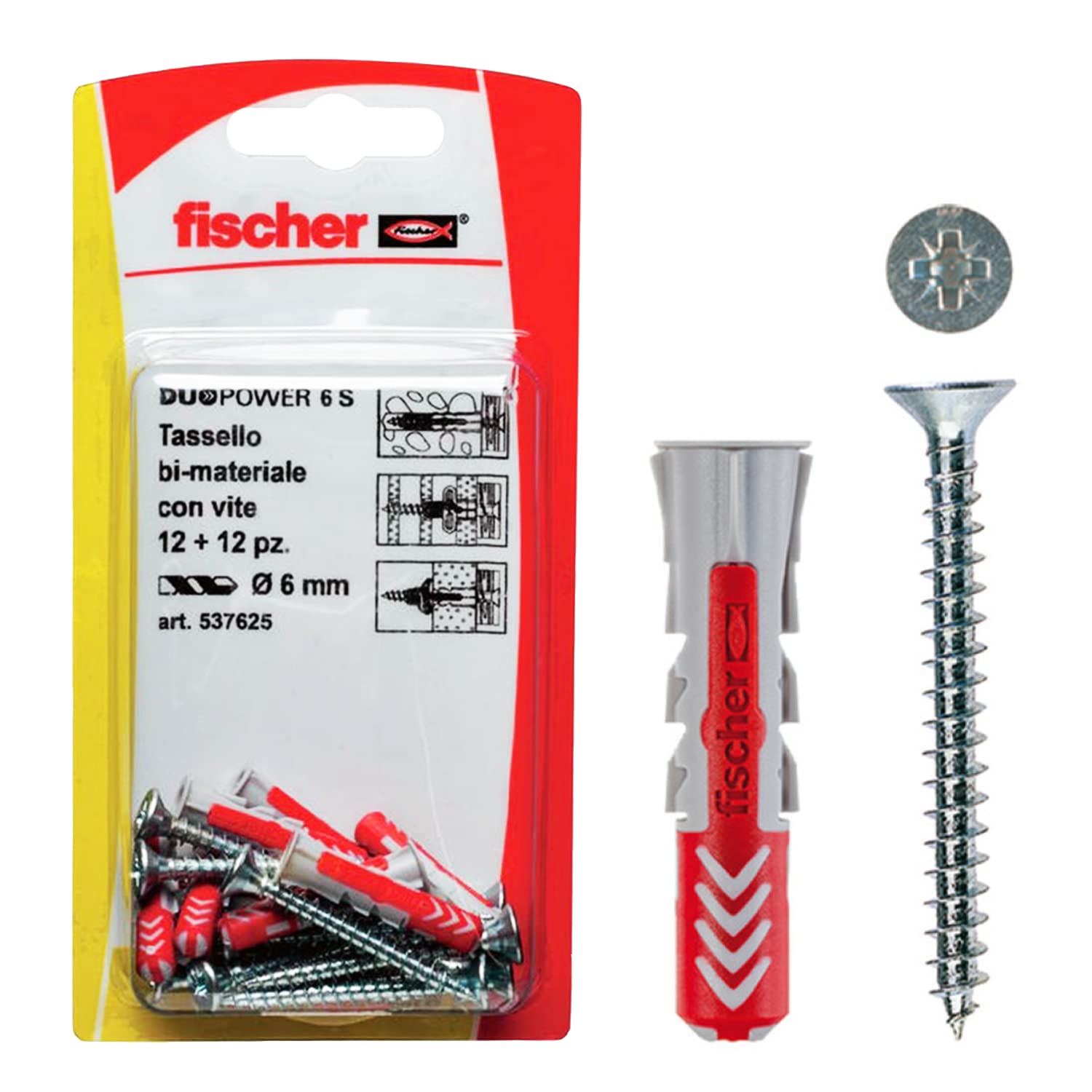 DUOPOWER 6 S K dowels in blister with screw