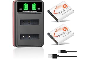 Pickle Power NP-BG1 Battery and LED Dual Charger for Sony NP-FG1 NPBG1 G Type Battery and Cybershot DSC H9/H10 Series,DSC-HX5
