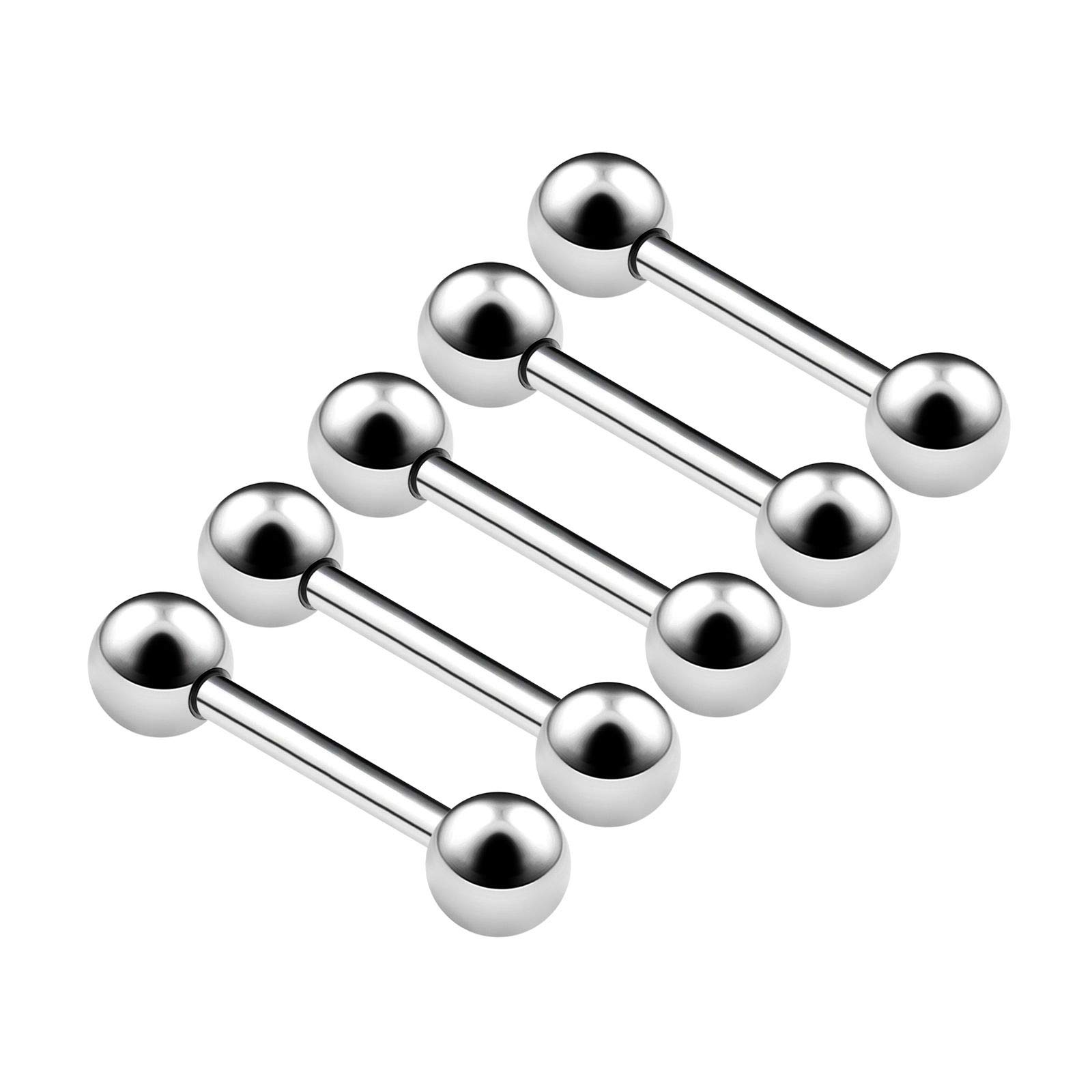 BanaVega 5PCS Stainless Steel Barbell Stud 18g 3/8 10mm 3mm Ball Rook Eyebrow Daith Cartilage Earrings Tragus Piercing Jewellery 4850