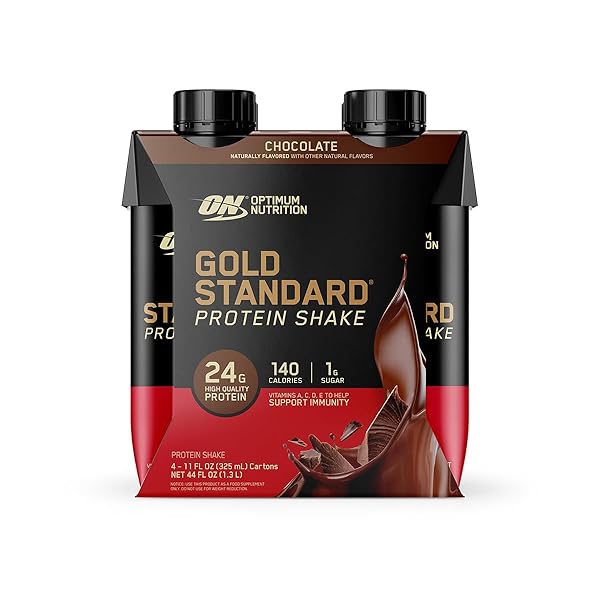 OPTIMUM NUTRITION GOLD STANDARD PROTEIN SHAKE, 24G PROTEIN, READY TO DRINK PROTEIN DRINKS, CHOCOLATE, 11 FL OZ, 12 COUNT (PACK OF 1) (PACKAGING MAY VARY)