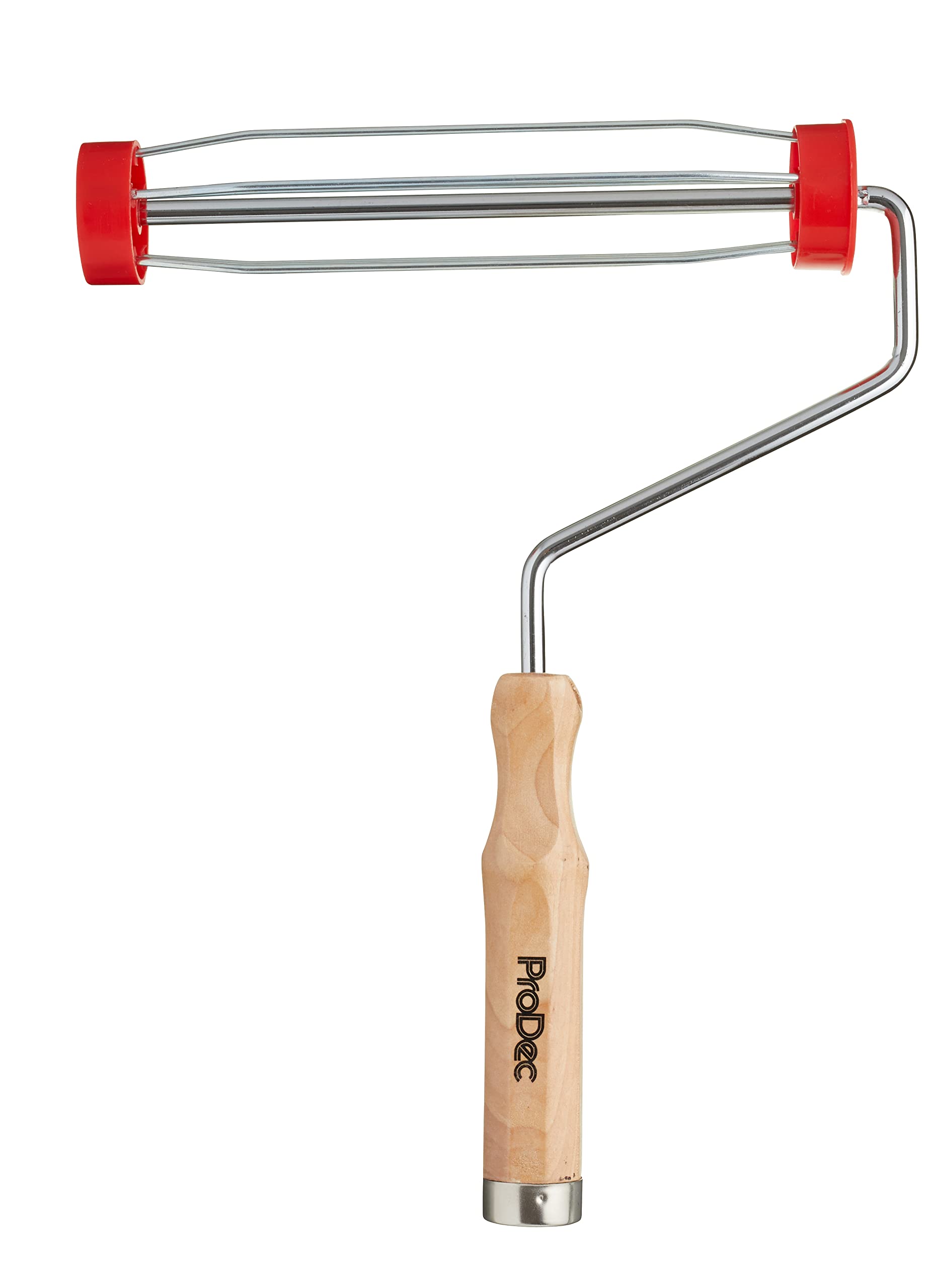 ProDec 9 inch x 1.75" Wooden Handle Trade Professional Paint Roller Frame with Anti-Slip 5 Wire Cage and Screw Fit Handle for Extension Pole, 9" x 1.75"