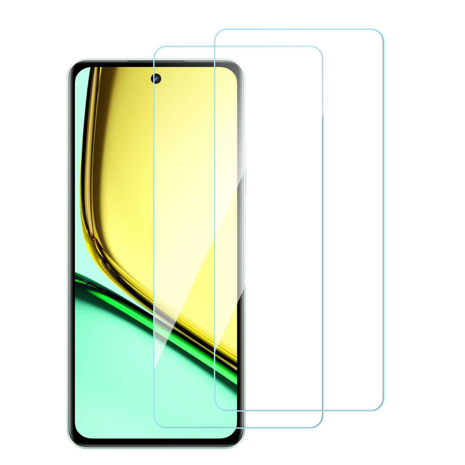 chejuza Tempered Glass for Realme C67 4 g / 5 g [2 Pieces], 9H Hardness, High Definition Screen Protector, Zero Bubble Screen Protector