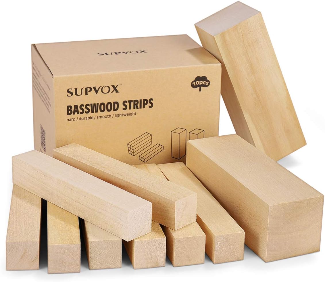 HEALLILY 10PCS Basswood Carving Blocks Whittling Blocks Kit Unfinished