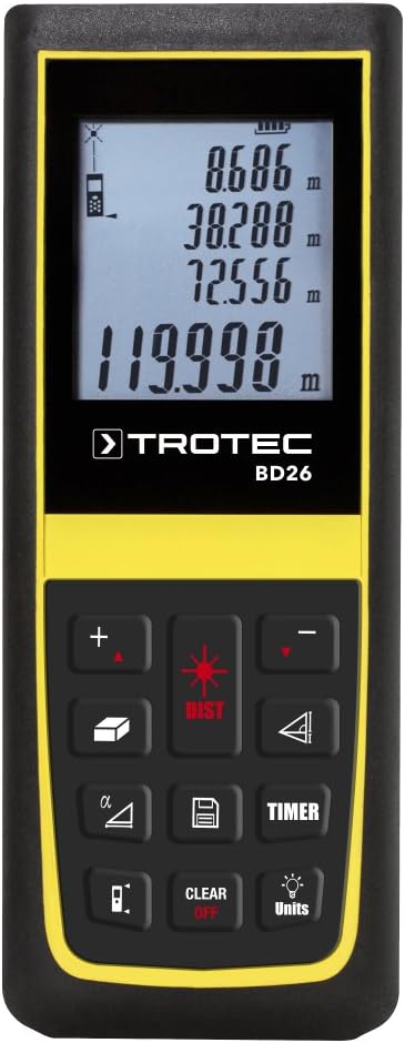 Trotec Bd26 Laser Entfernungsmesser Max Reichweite 120 Meter Messgera T Streckenmesser Taschenmessgera T Amazon De Baumarkt