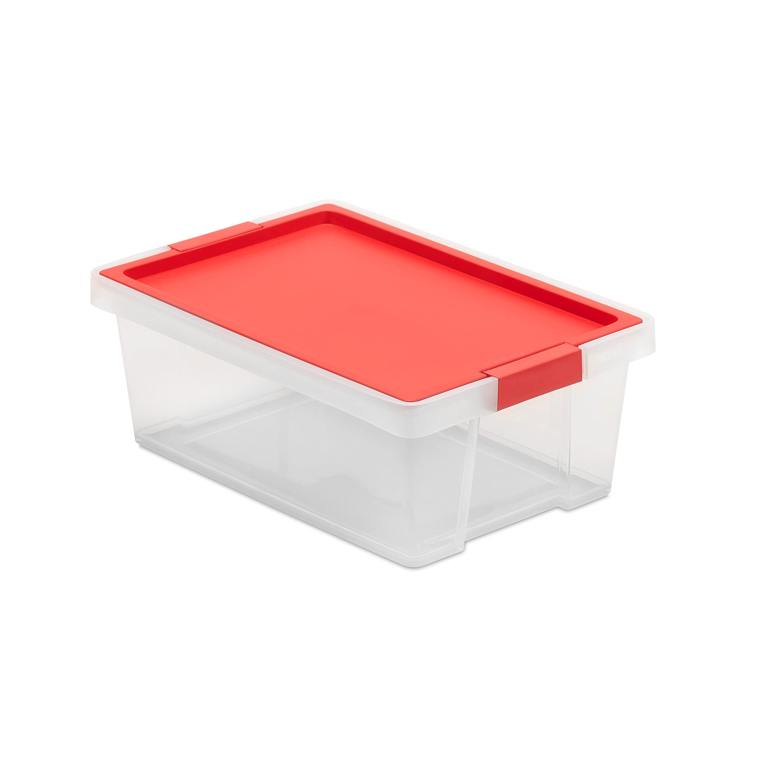 TATAY Plastic Storage Box with Lid 7L Multipurpose - Style | Lid with Hinges Included | Stackable and Lightweight Design | BPA Free Plastic | 25x36x13.5 cm, Red