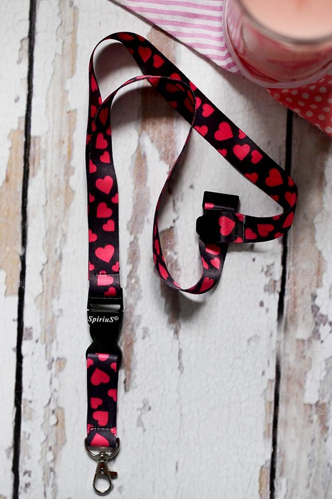 SpiriuS Pink Hearts Breakaway Lanyard Neck Strap with Safety Release Clip - Image 4