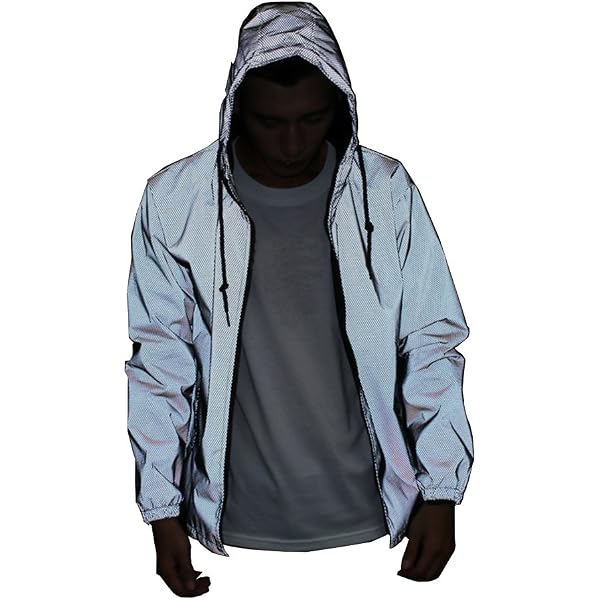 TR Men's 3M Reflective Jacket - Super Bright Safety Coat For Night Visibility & Weather Protection