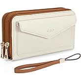 CLUCI Wallet Women Large Capacity Wristlet Purse for Women Long Ladies Wallet RFID Blocking Multi Credit Card Holder