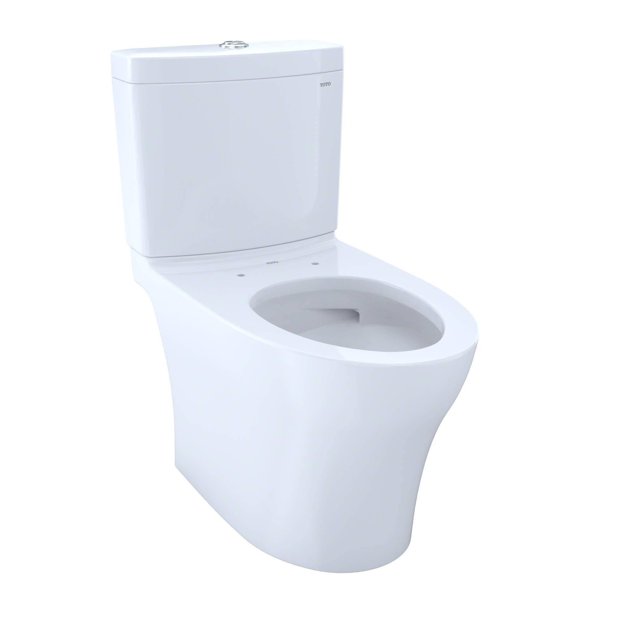 Photo 1 of TOTO Aquia IV Two-Piece Elongated Dual Flush 1.28 and 0.9 GPF Skirted Toilet with CEFIONTECT, Cotton White - CST446CEMGN#01