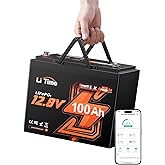 LiTime 12V 100Ah Group 24 LiFePO4 Battery, Bluetooth Solar Lithium RV Battery, Up to 15000 Deep Cycles, 1280Wh Energy for Cam