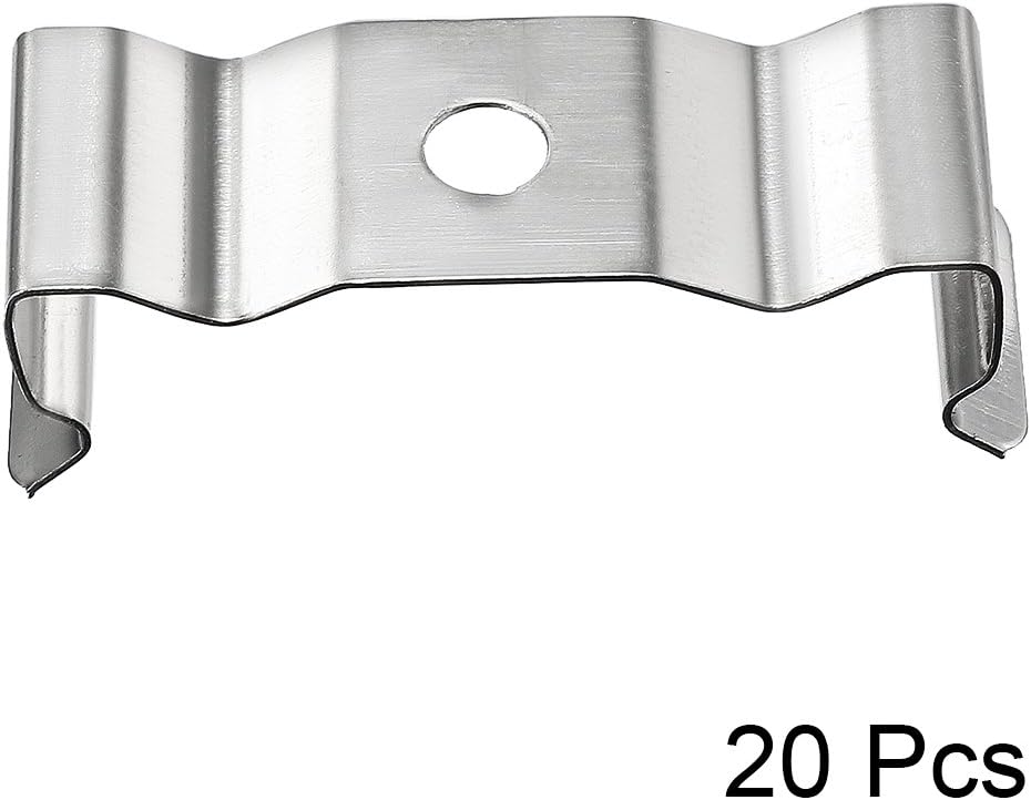 sourcing map T8 Clips Bracket Hanger for Integrated Tube Light Fixture Nickel-Plated Manganese Steel, Pack of 20 - Image 3