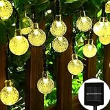 APEXPOWER 2 Packs Solar Powered Globe String Lights 30 LED 21ft Waterproof 8 Modes Christmas Crystal Ball Lights for Outdoor Indoor Thanksgiving Patio Lawn Garden Home Holiday Party Tree (2 Pack)