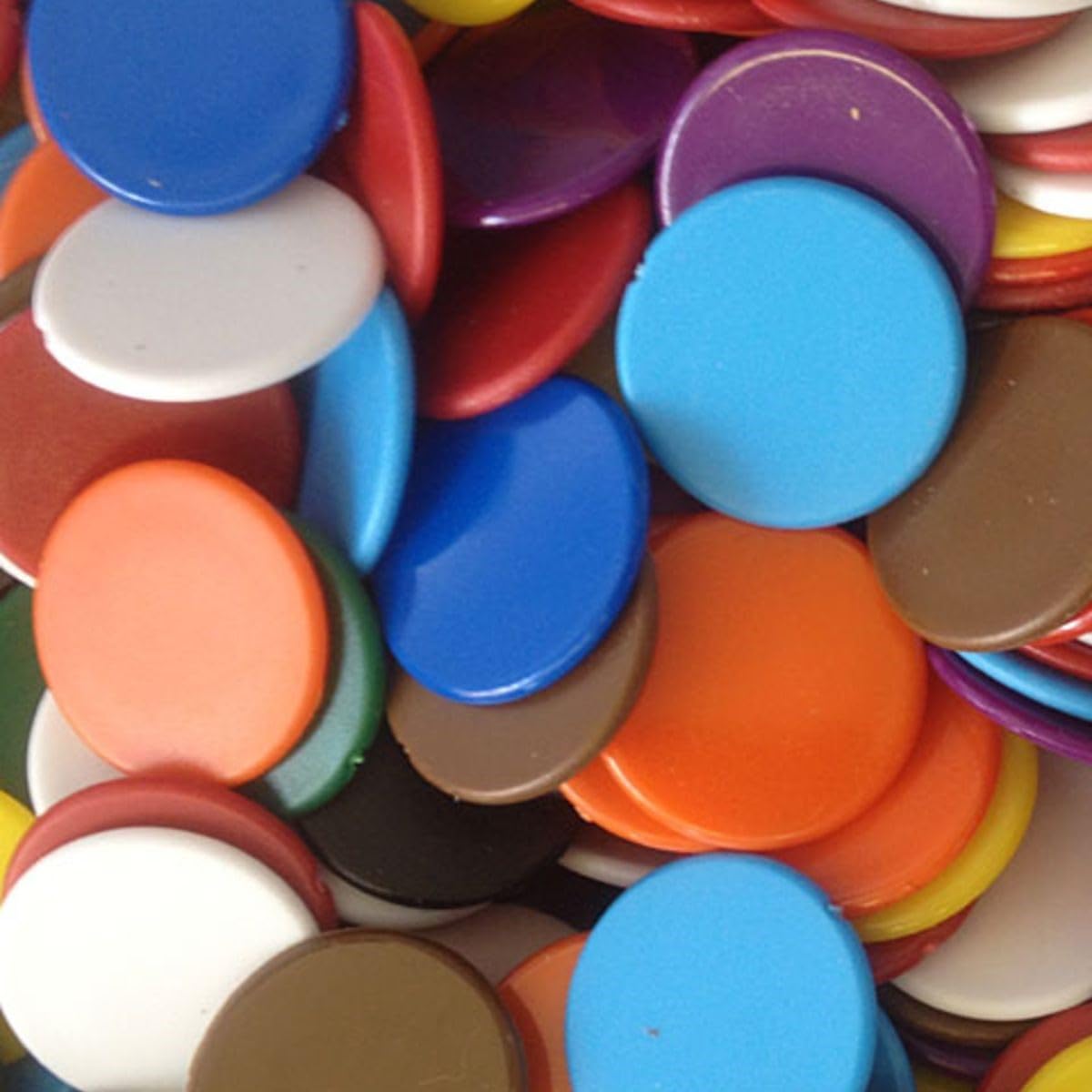 Plastic Counters, 22mm, Assorted Colours, Pack of 100