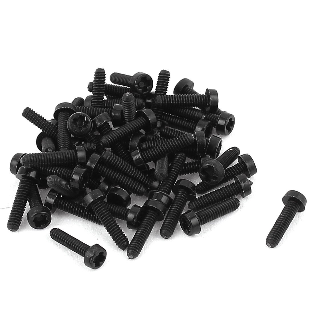Sourcingmap M2 x 8mm Nylon Phillips Cross Pan Head Machine Screws Black 50 PCS