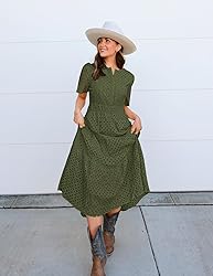 ZESICA Women's 2025 Summer Short Sleeve Maxi Dress