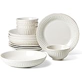 Lenox 897388 French Perle Groove 12-Piece Dinnerware Set, Service For 4