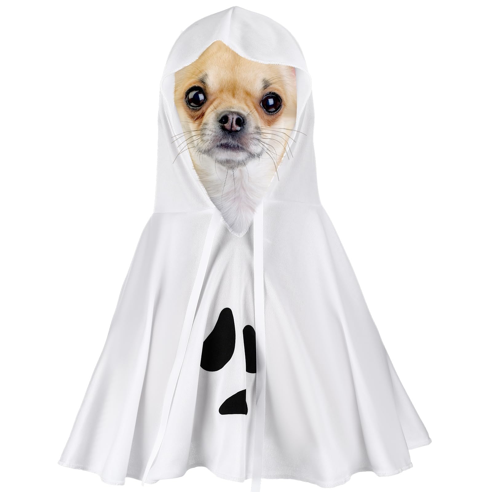 Photo 1 of Dansydaisy Halloween Ghost Dog Costume White Halloween pet Costume with Hats Ghost Costumes for Dogs Cats pet Cosplay Clothes Halloween Cats Cape for Party Decorations(Small)