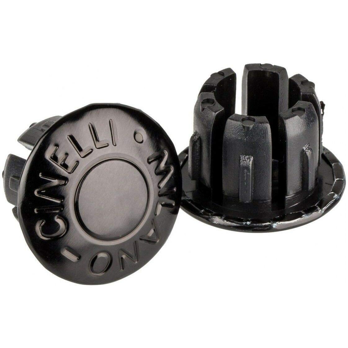 Cinelli Milano Anodized Bar End Plugs Pair, Black, One Size, TAMANCMETN2