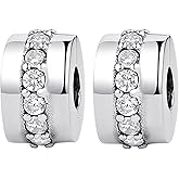 Doyafer 925 Sterling Silver Charms Clips Set 5a Zircon Bracelet Bead Clip 2 Per Pack