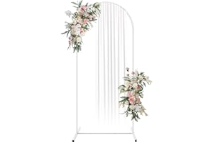Shinoske Metal Arch Backdrop Stand-Stylish Garden Arbors-Wedding Arches for Ceremony-Easy to Assemble and Disassemble Arch Stand Backdrop for Weddings,Birthdays,Parties,Garden Decorations (5ft,White)