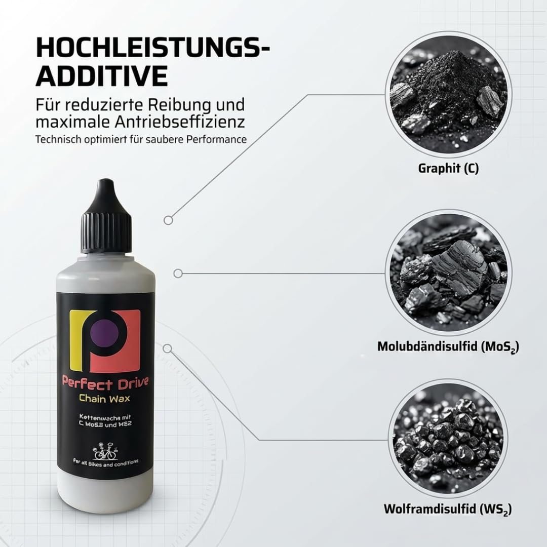 Perfect Drive Chain Wax – Premium Kettenwachs mit Graphit, MoS₂ & WS₂ – Für Rennrad, Gravel, MTB & E‑Bike 3