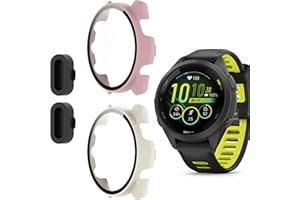 2 Pack for Garmin Forerunner 265s Smartwatch Screen Protector Hard PC Case, Full Coverage HD Ultra-Thin Anti-scratch Protecti
