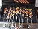 Juvale Metal Skewers/BBQ Skewers - 10 Piece Set - Long Stainless Steel Metal Shish Kabob Grilling Barbeque Skewers - for Meats & Vegetables - 19.5 Inches