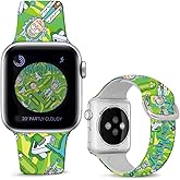 Sjiangqiao Compatible with Apple Watch Band Rick and Morty 38mm/40mm/41mm/42mm(Series10) Soft Silicone Magic Fancy Strap Compatible with iWatch Series SE 10 9 8 7 6 5 4 3 2 1 Kids Men Women