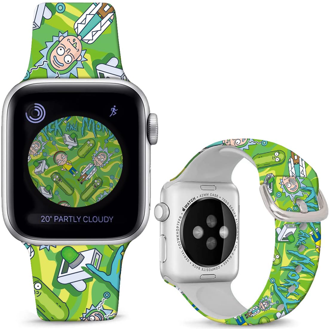 Leotop Compatible with Apple Watch Band Rick and Morty 38mm 40mm 41mm Soft Silicone Magic Fancy Strap Compatible with iWatch Series SE SE2 9 8 7 6 5 4 3 2 1 Kids Men Women.