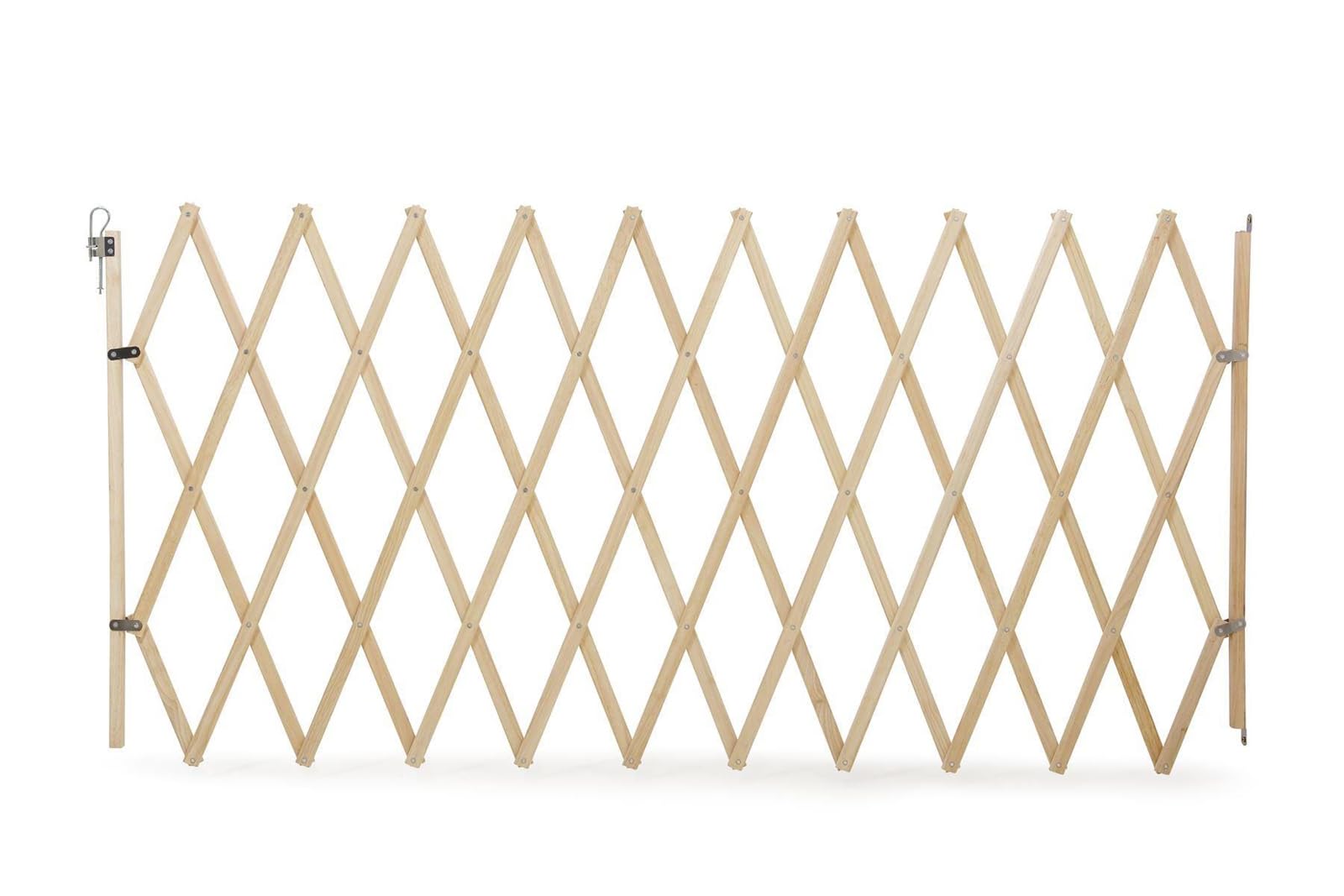 Bettacare Expandable Pet Barrier XL, 60cm - 230cm, Natural, Wooden, Retractable Dog Safety Gate, Barrier for Puppy and Dog