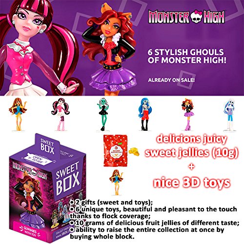 MONSTER HIGH Fruit jelly with a toy inside SweetBox 12/10pc, 10g as super surprise eggs