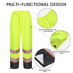 TICONN Hi Vis Rain Jacket and Pants, Waterproof