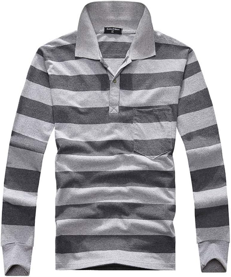 ZBSPORT Mens Business Work Cotton Polo T Shirt Long Sleeve Pique Casual Golf Top