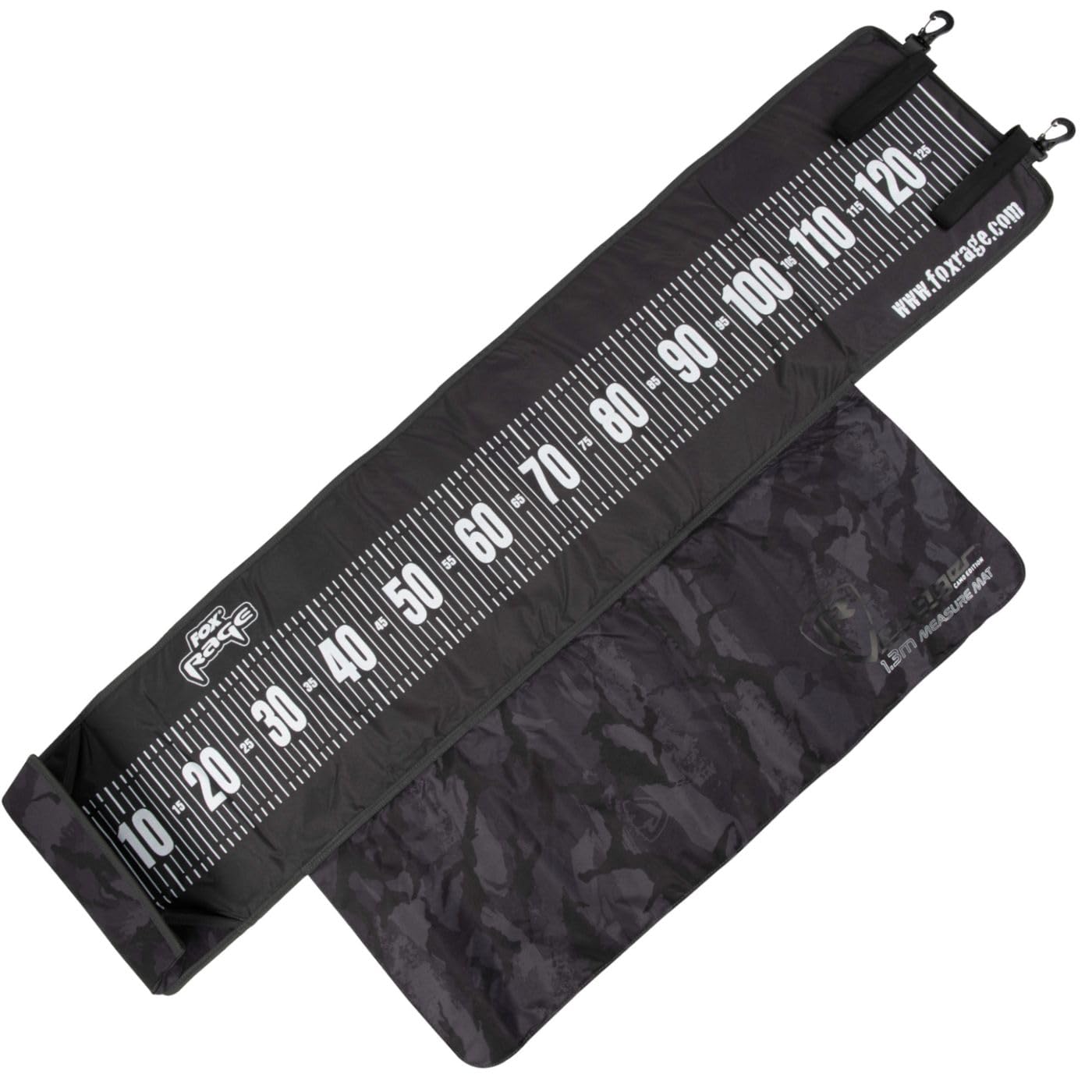 Fox Rage Voyager 1.3m Measure Mat NLU098 - Black Fishing Measuring Mat, 30 X 15 X 9 Cm (134 X 30 Cm Unrolled)