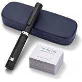 60 Unit Peptide Pen Injector with Adjustable Dose Dial, Injection Pen-Black | Reusable V2 Metal injector pen for 3ml Cartridges, with Smooth Plunger &amp; Travel Case, 50 Prep Pads for Home, Business, Gym