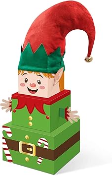 Amazon.com: Christmas Elf Gift Boxes with Hat Xmas Holiday Tower Nesting Present Boxes for Xmas