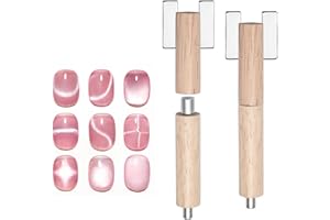CHIPLESIER Multifunctional Gel Nail Magnet, Detachable Cylindrical Pen, Wooden Handle Nail Magnet Tool, Cat Eye Magnetic for Nails, Strong Magnet for Cat Eye Nail Art