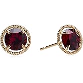 Amazon Collection 10k Gold Made with Infinite Elements Imported Crystal Birthstone Stud Earrings
