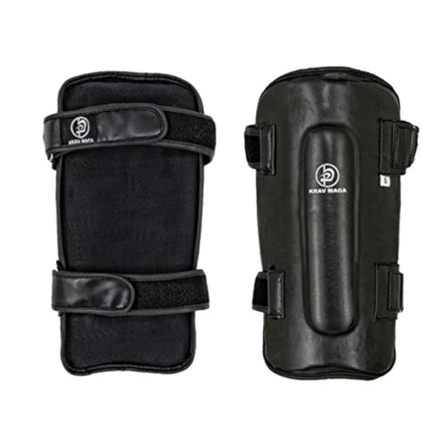 Krav Maga Deluxe Black Leather Shin Guards (XL)