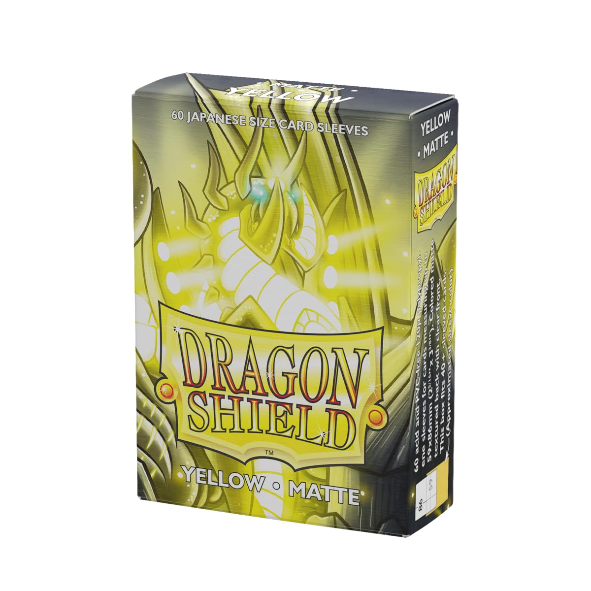 Dragon Shield | Japanese Size Card Matte Sleeves | 60 CT - Smooth & Tough Premium TCG Sleeves - Compatible with Yu-Gi-Oh, Naruto, Cardfight & Vanguard | Yellow โ image 1
