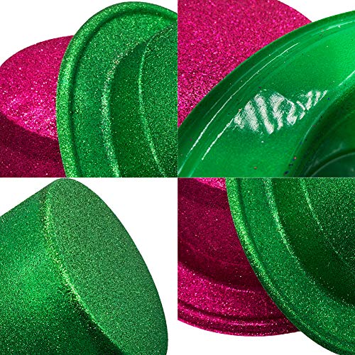 MIBOW Party Top Hats Colorful Glitter Headwear Sparkling Flat Hats Glitter Top Hats for Adults,8 Pack