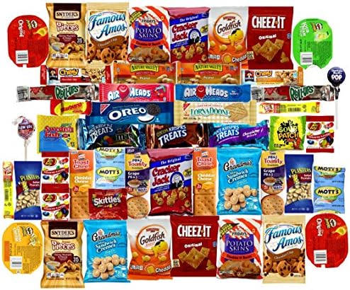 Super Snacks (50 Count) Variety Care Package Gift Box - College Students, Military, Work or Home - Over 3 Pounds of Snacks!