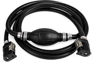 Saipor 5/16" 8mm Fuel Line Assembly, 6.8FT Marine Outboard Boat Motor RVs Fuel Gas Line Hose with Primer Bulb, Steel Hose Cla