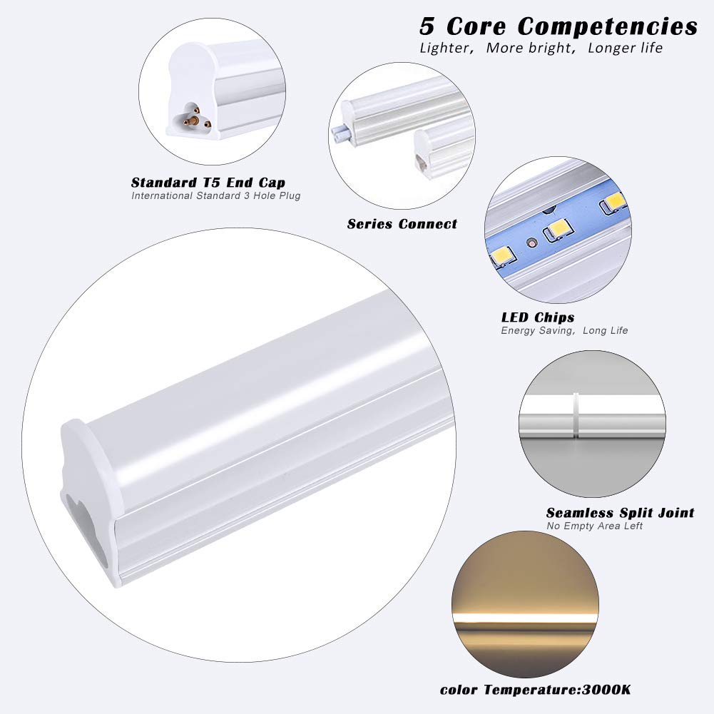 Pack 2x LED Luces de Tubo14W 1200LM 4000K Blanco neutro 90CM T5 LED