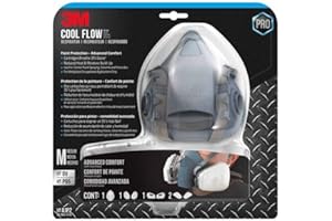3M Pro Half Facepiece Reusable Respirator All-in-One Kit, Paint Protection - Advanced Comfort, M (1 Mask, 1-pair Cartridges, 