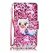 for iPod Touch 6 Case, Alkax Premium PU Leather Wallet Kickstand Magnet Flip Stand Protective Cover with Card ID Card Slots for Apple iPod Touch 5 6th Generation (2 Hot Pink Owl)
