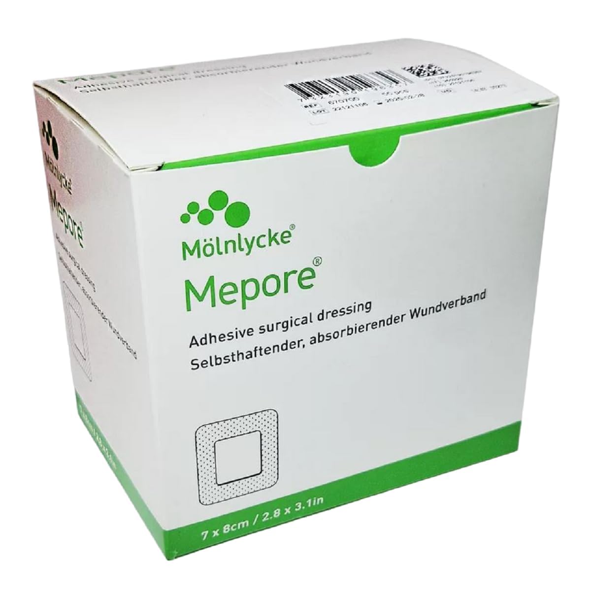 Medical-Grade Mepore Self-Adhesive Dressing: 7cm x 8cm (Pack of 55)