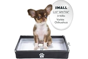 MEEXPAWS Dog Pee Pad Holder Tray Foldable, Puppy Pad Holder Liner Base High Side, Dog Litter Box Indoor for Small Dog 23 x15 in, Training Pad Holder Leak-Proof, Potty Pad Holder for Dogs Easy Clean