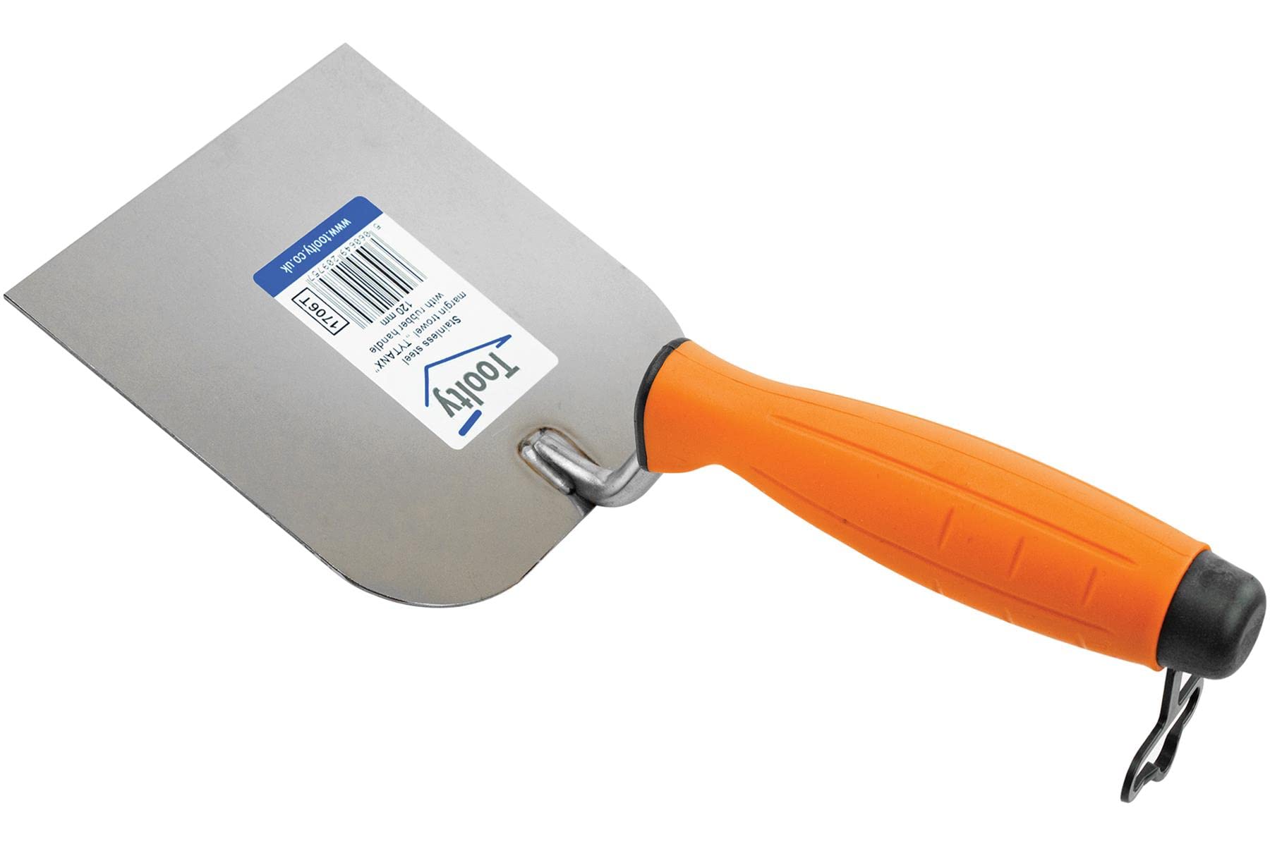Toolty Stainless Steel Margin Trowel, Wall Putty Trowel, Plastering Trowel, Finishing Trowel - 120mm - for Brickwork and Plastering - Rubber Handle, DIY - TLTY-1706T